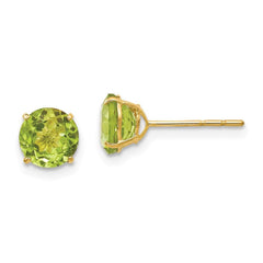 Madi K Kid's 14k  Round Peridot 6mm Post Earrings