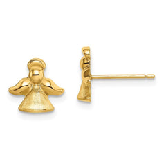 Madi K Kid's 14k  Satin & Polished Angel Post Earrings