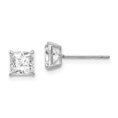 Madi K Kid's 14k White Gold  5mm Square CZ Post Earrings