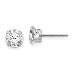 Madi K Kid's 14k White Gold  6.5mm CZ Post Earrings