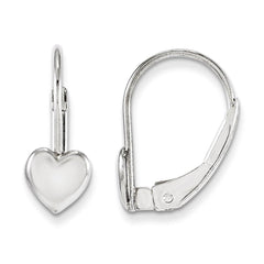 Madi K Kid's 14k White Gold  Heart Leverback Earrings
