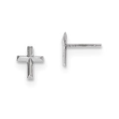 Madi K Kid's 14k  White Gold Polished Cross Post Earrings