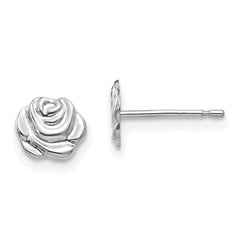 Madi K Kid's 14k White Gold  Polished Rose Post Earrings