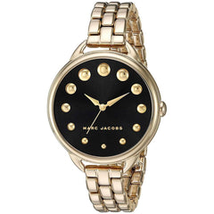 Marc Jacobs Women's Quartz Watch - Betty Black Dial Yellow Gold Bracelet | MJ3494