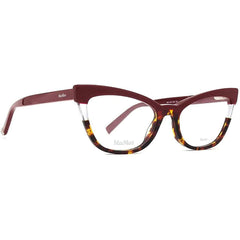 Max Mara Women's Eyeglasses - Burgundy Havana Plastic Frame | MM1327-0YDC-53-18-145