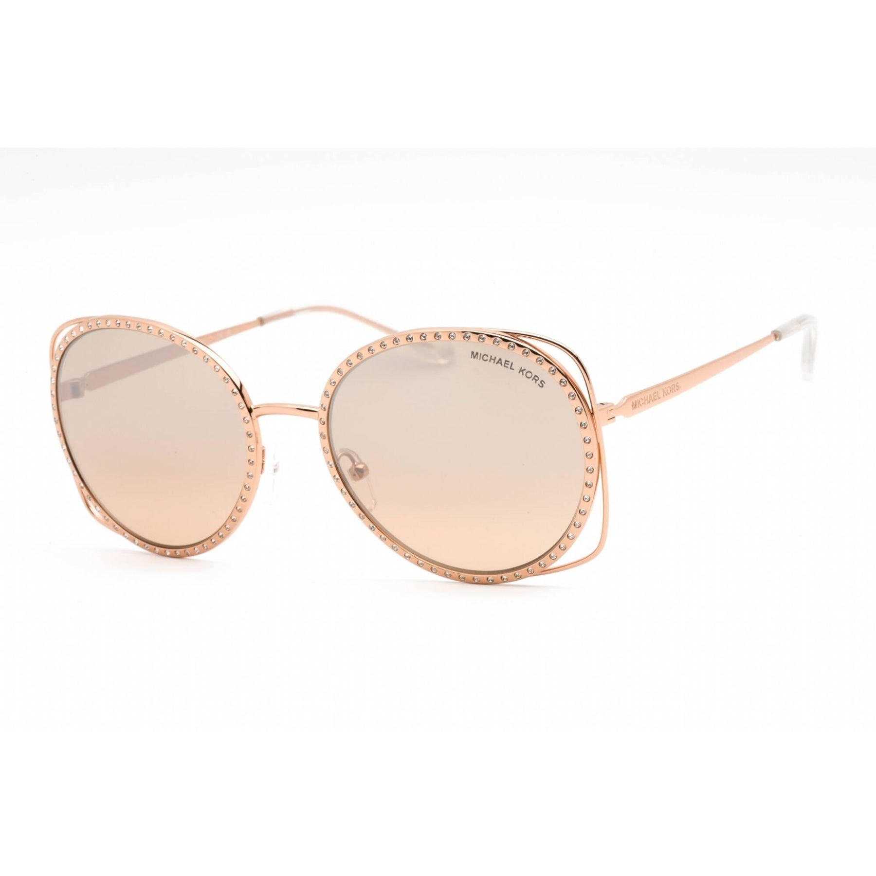 Michael Kors Women's Sunglasses Full Rim Rose Gold Metal Round 0MK