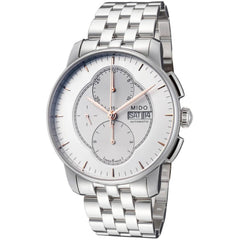 Mido Men's Automatic Watch - Baroncelli Silver Dial Chronograph Bracelet| M86074101