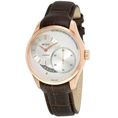 Mido Men's Automatic Watch - Belluna II Silver Dial Leather Strap | M0244443603100