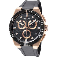 Mido Men's Chrono Watch - Ocean Star Black and Rose Gold Dial Strap | M0234173705100