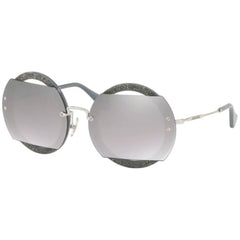 Miu Miu Women's Sunglasses - Grey Full Rim Round Frame | MIU MIU 0MU 06SS C8O1A063