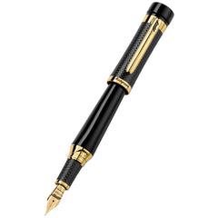 Montegrappa Fountain Pen - F1 Speed Podium Yellow Gold and Black, Medium | ISS1L3BC