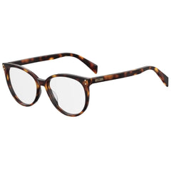 Moschino Women's Eyeglasses - Dark Havana Plastic Round Frame | MOSCHINO MOS535 86