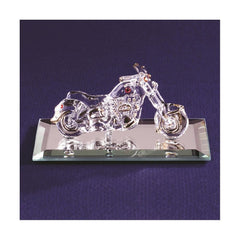 Motorcycle with Crystal Accents Glass Figurine
