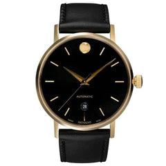 Movado Men's Automatic Watch - Museum Classic Black Dial Leather Strap | 0607300