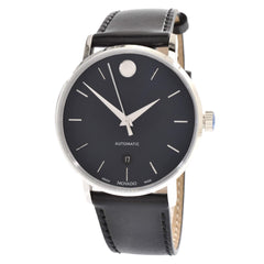 Movado Men's Automatic Watch - Museum Classic Blue Dial Black Leather Strap | 0607299