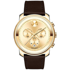 Movado Men's Chronograph Watch - Bold Swiss Quartz Brown Leather Strap | 3600409