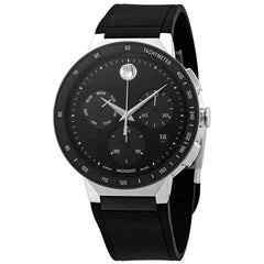 Movado Men's Chronograph Watch - Sapphire Black Dial Rubber Strap | 0607240