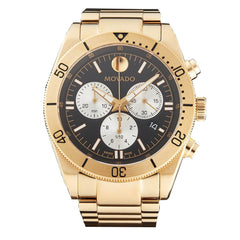 Movado Men's Chronograph Watch - Sport Yellow Gold Bracelet | 0607440