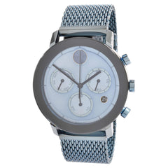 Movado Men's Quartz Watch - Bold Evolution Chrono Blue Dial Mesh Bracelet | 3600759
