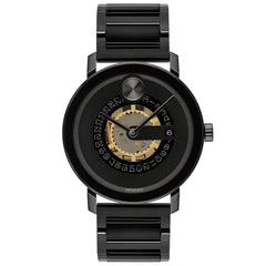 Movado Men's Quartz Watch - Bold Evolution Skeleton Dial Black Bracelet | 3600276