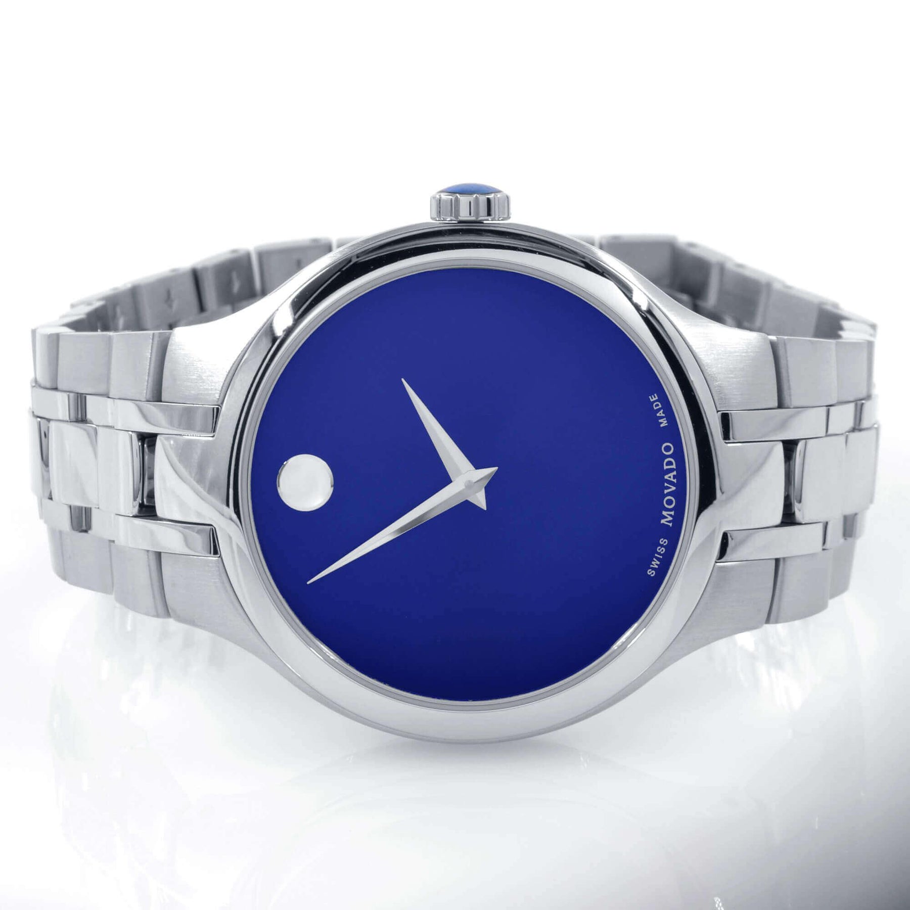 Movado Men's Quartz Watch Collection Blue Dial Stainless Steel Brace