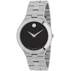 Movado Men's Quartz Watch - Juro Black Dial Stainless Steel Bracelet | 0607442