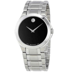 Movado Men's Quartz Watch - Round Black Dial Silver Stainless Steel Bracelet | 0606781