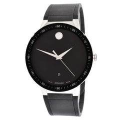 Movado Men's Quartz Watch - Sapphire Two Tone Case Black Bezel Rubber Strap | 0607406