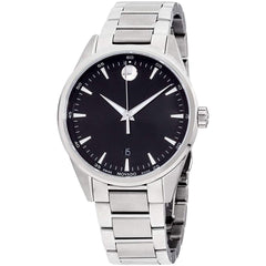 Movado Men's Quartz Watch - Stratus Black Dial Stainless Steel Bracelet | 0607243
