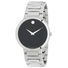 Movado Men's Quartz Watch - Temo Black Dial Silver Stainless Steel Bracelet | 0607292
