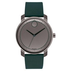 Movado Men's Quartz Watch - Trend Dark Gunmetal Dial Green Leather Strap | 3600570