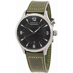 Movado Men's Strap Watch - Heritage Calendoplan Swiss Quartz Green Leather | 3650019