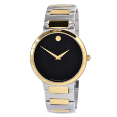 Movado Men's Swiss Quartz Watch - Temo Black Dial Stainless Steel Bracelet | 0607293