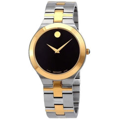 Movado Men's Watch - Juro Black Dial Two Tone Stainless Steel Bracelet | 0607443