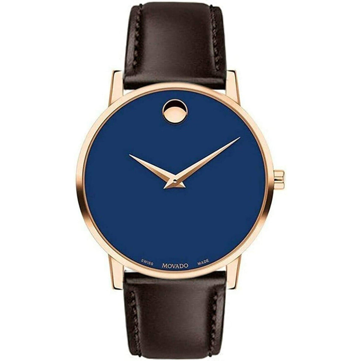 Movado Men's Watch - Museum Classic Quartz Yellow Gold Case Brown