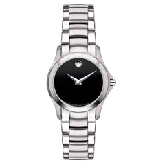 Movado Women's Bracelet Watch - Masino Swiss Quartz Black Dial Silver Steel | 0605870