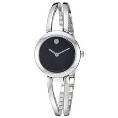 Movado Women's Quartz Watch - Amorosa Black Dial Stainless Steel Bracelet | 0607131