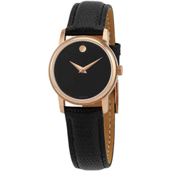 Movado Women's Quartz Watch - Black Museum Dial Leather Strap | 2100012