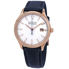 Movado Women's Quartz Watch - Heritage White Dial Blue Leather Strap | 3650034