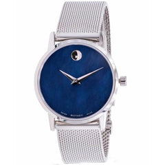 Movado Women's Quartz Watch - Museum Classic Blue MOP Dial Mesh Bracelet | 0607425