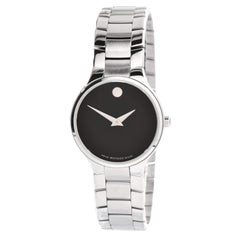 Movado Women's Quartz Watch - Serio Black Dial Stainless Steel Bracelet | 0607288