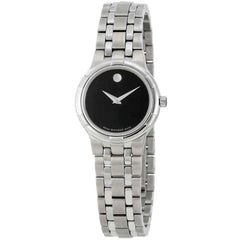 Movado Women's Swiss Quartz Watch - Metio Black Dial Silver Bracelet | 0606204
