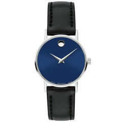 Movado Women's Watch - Museum Classic Silver Tone Case Blue Dial Strap | 0607318
