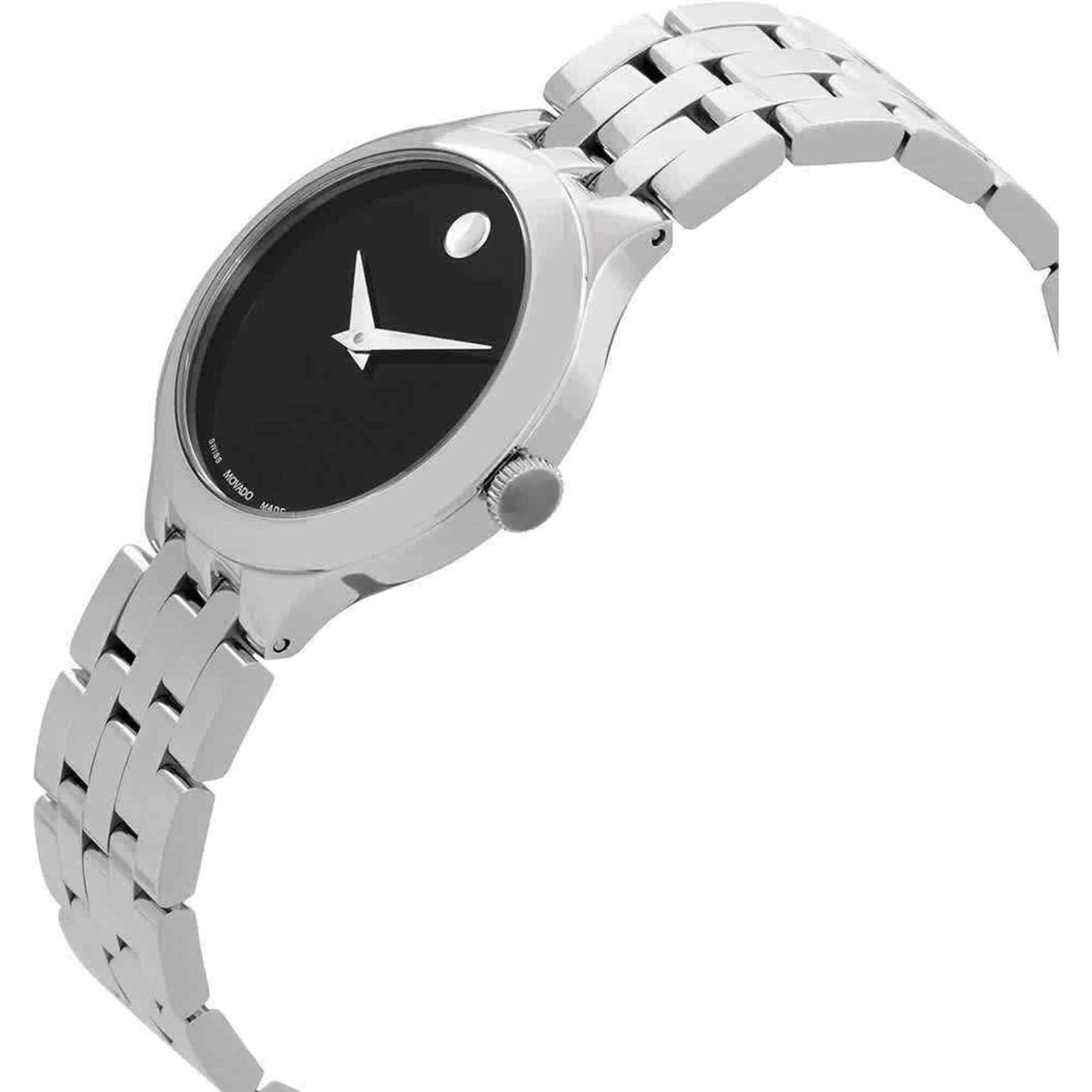 Movado silver tone women\'s watch with black face and bracelet watch. Movado Museum Classic Automatic Womens Watch with Black Dial  main image 2