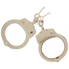 MTech USA Handcuffs - Nickel Plated Carbon Steel Double Lock with Keys | MT-S4508DL