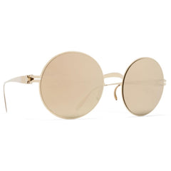 Mykita Unisex Sunglasses - Full Rim Champagne Gold Round Metal Frame | JANIS F69_CGD