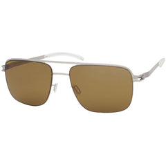 Mykita Unisex Sunglasses - Matte Silver Aviator Shaped Metal Frame | WILDER MSL_RBR