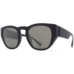 Mykita Unisex Sunglasses - Mirrored Lens Pitch Black Acetate Frame | TRINITY MD1_MBK
