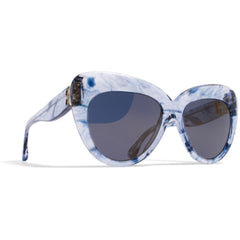 Mykita Women's Sunglasses - Brilliant Blue Solid Lens Cat Eye Frame | VIVIEN TBL_BL/B