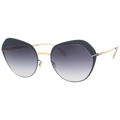 Mykita Women's Sunglasses - Gold/Indigo Butterfly Shaped Frame | METTE GD/IN_BK/X